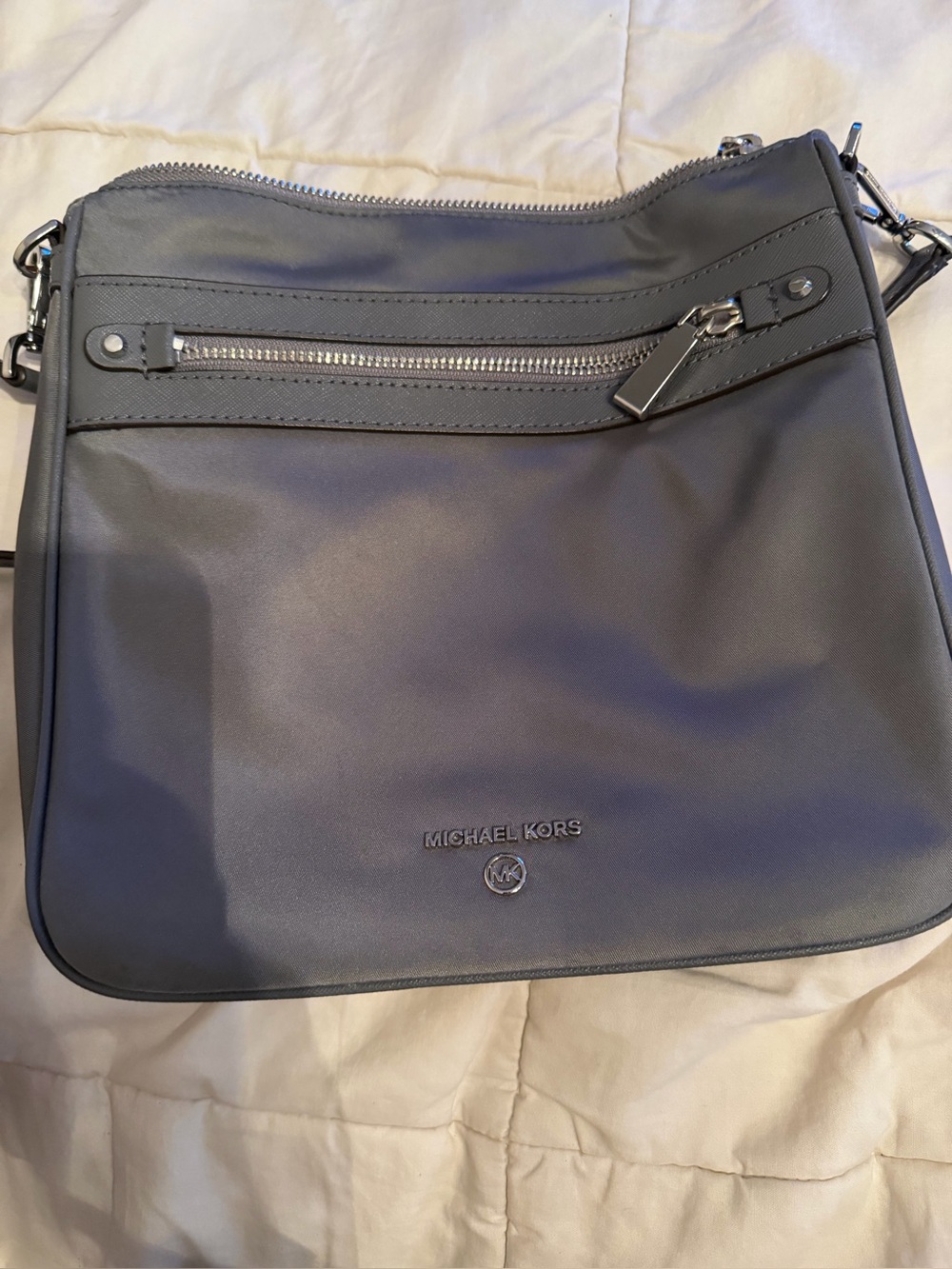 Michael Kors Men's Slate Gray Leather Messenger Bag